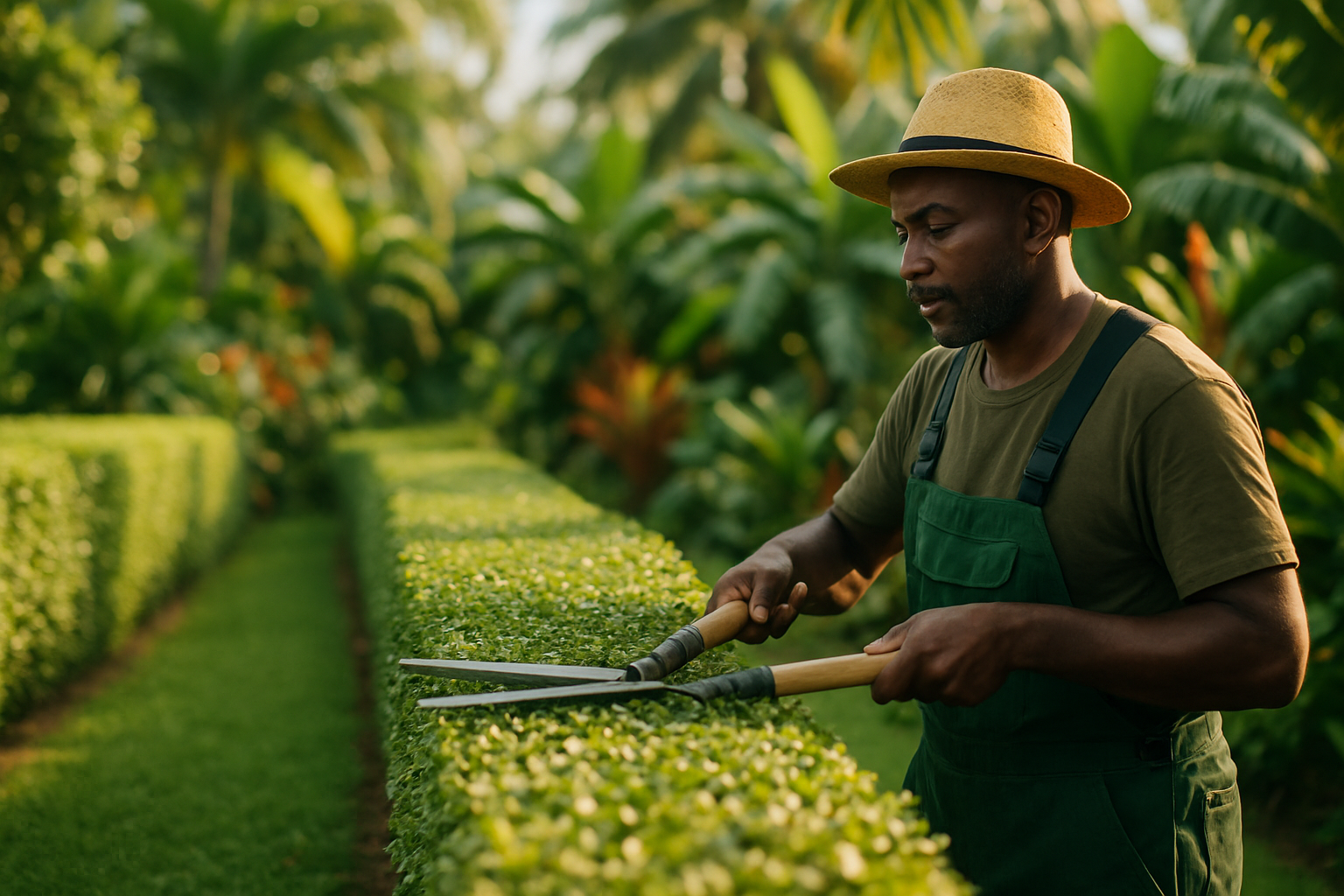 Professional gardener in Guadeloupe